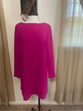 Trina Turk Magenta Long-Sleeve Shift Dress